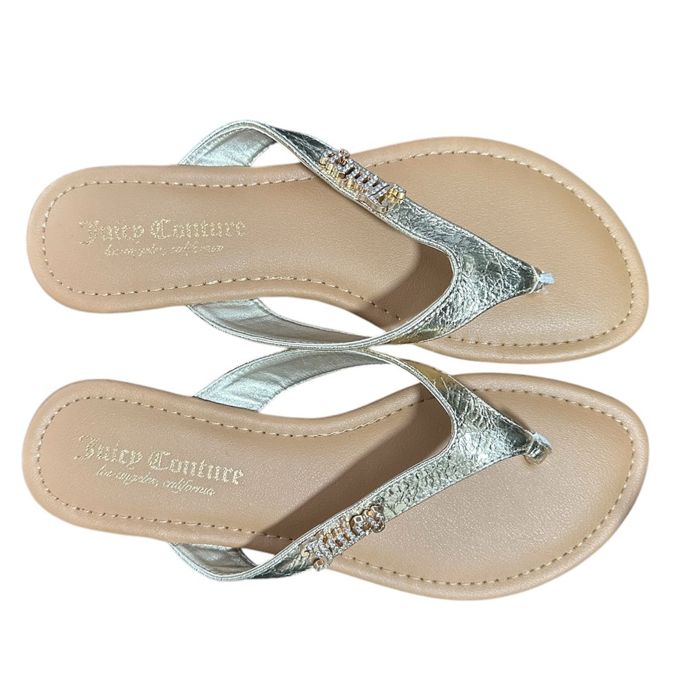 Like new Juicy Couture Gold Flip Flops